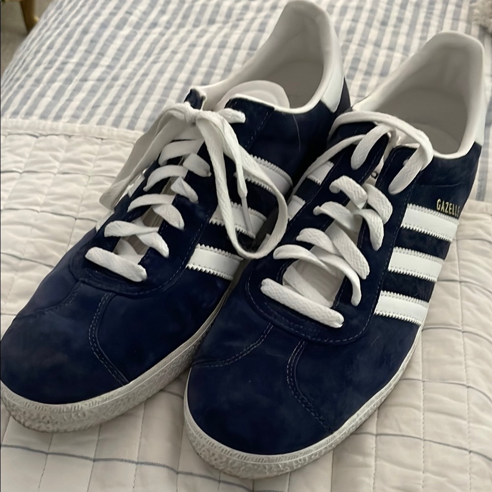 Adidas Blue and White Sneakers Classic Suede Design